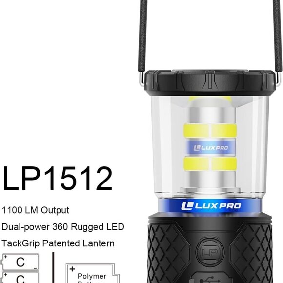 LED Lantern for Up to 150 Hours of Use - IPX4 Water-Resistant Rating - Dimmable - Picture 7 of 13